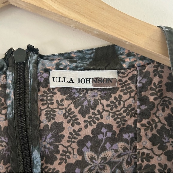 Ulla Johnson Nora Printed Dress in Army Green sz 4 - Picture 3 of 6